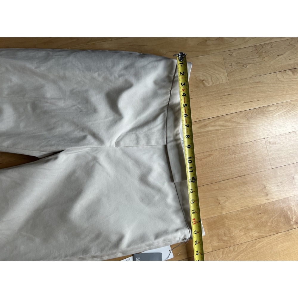 Badgley Mischka 100% linen pants Ivory Sz 14 Casual Coastal Beautifully tailored - Picture 6 of 9